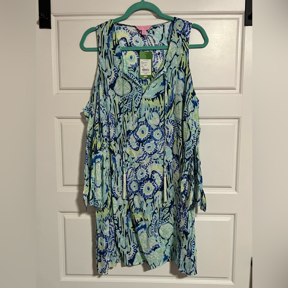 NWT Lilly Pulitzer Benicia Tunic Dress Indigo Sunset Swim. Size Small.